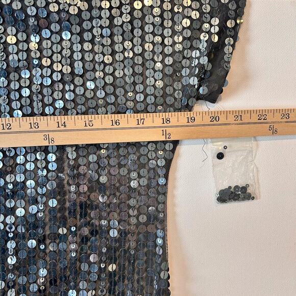 Blinged Out Sexy Dolman Sleeve Futuristic Festival Glam Hip Hop Women MED - Picture 4 of 5